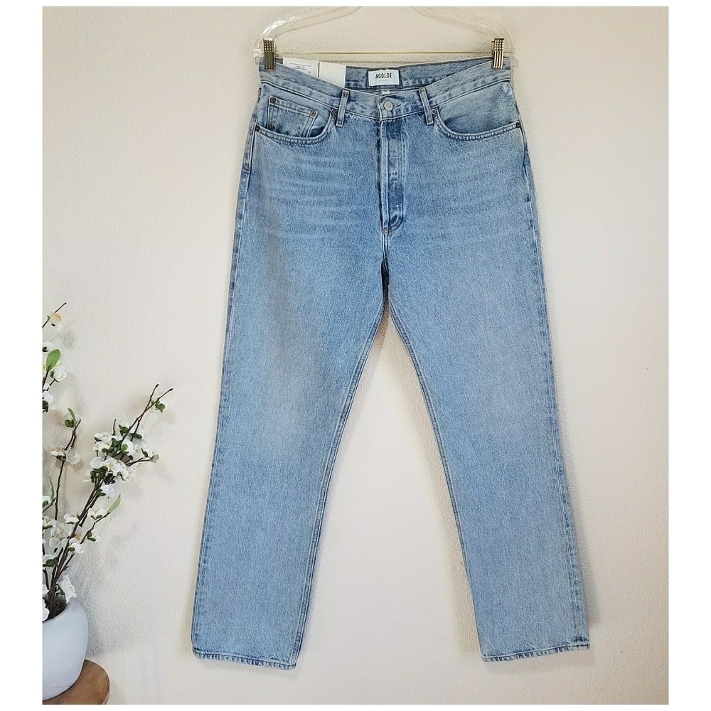 AGOLDE Mid Rise Vintage Straight Lana Jeans in Fiction - Picture 2 of 12